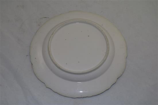 A Chelsea moulded plate, c.1758, 24.5cm (9.7in.)
